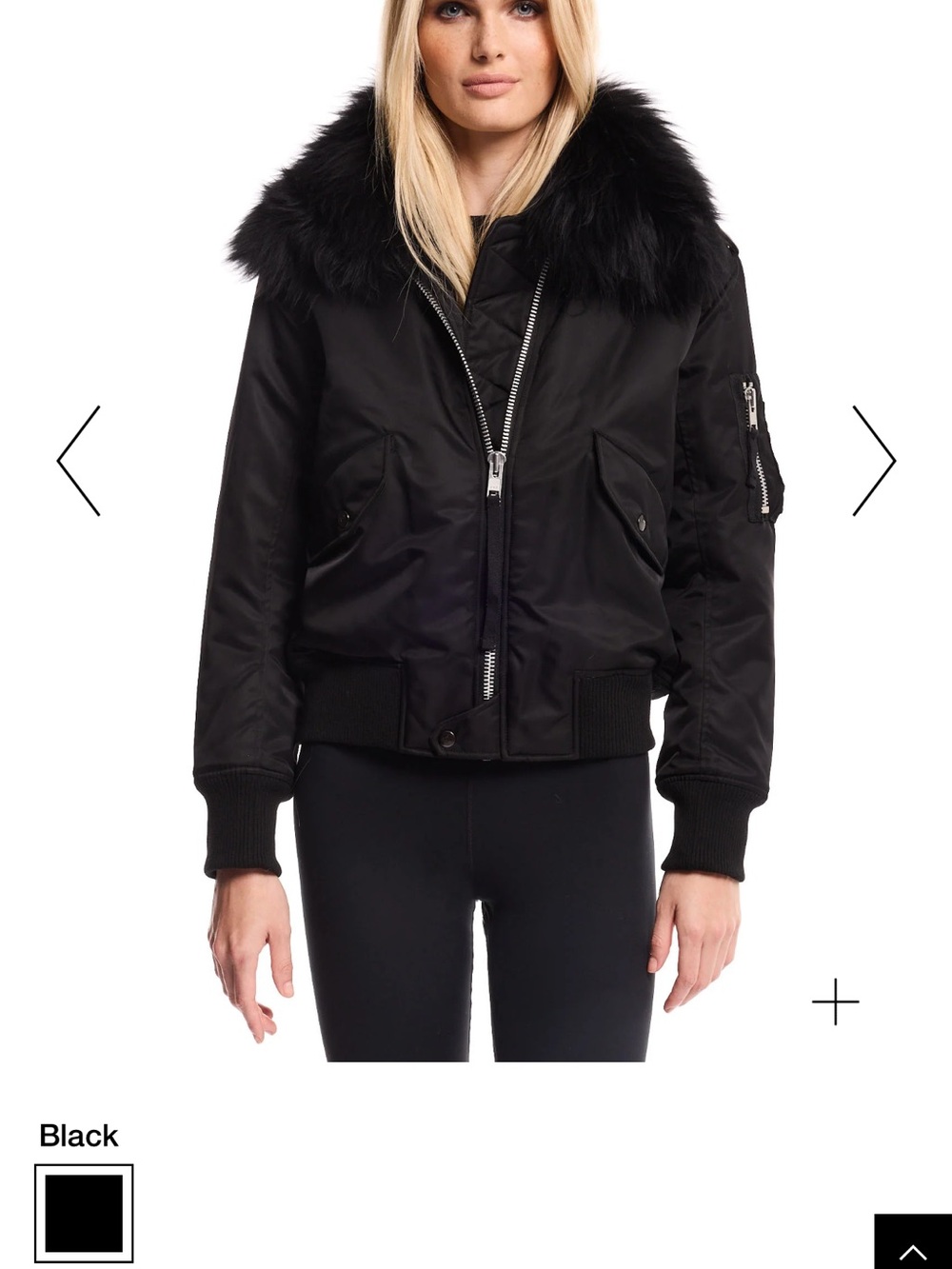 SAM. Black Bomber Jacket with detachable fur collar size Small BRAND NEW W/ TAG
